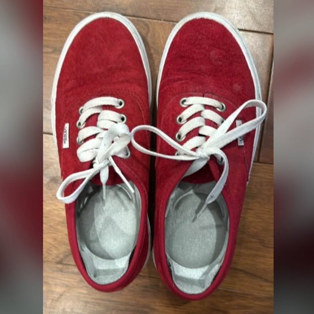 Vans Red Suede Sneakers